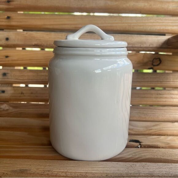 Rae Dunn MINE Ceramic Canister with Lid | Cookie Jar - Picture 3 of 6